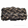 Leopard Leather Bracelet with Metal Chain and Metal Magnet Buckle